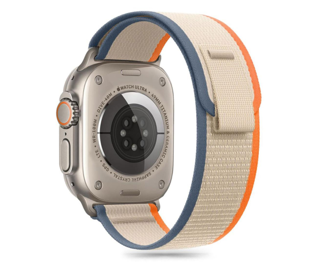 TECH-PROTECT Nylon Stripe do Apple Watch 44/45/46/49 mm Cream/Orange 5906302370832 - 1296616 - zdjęcie 2